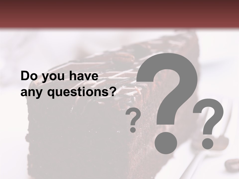 Close Up Chocolate Cake Brown PowerPoint Template