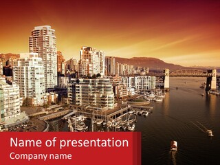 Coast Vancouver Skyscraper PowerPoint Template