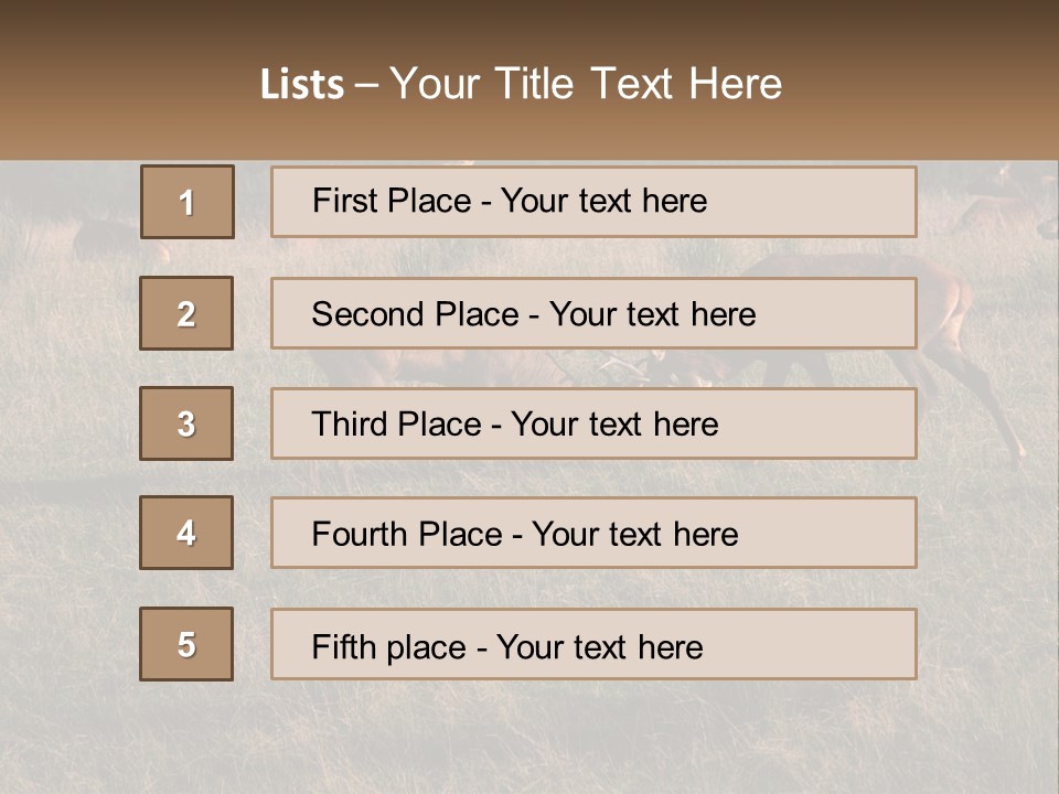 Autumn Stag Grass PowerPoint Template