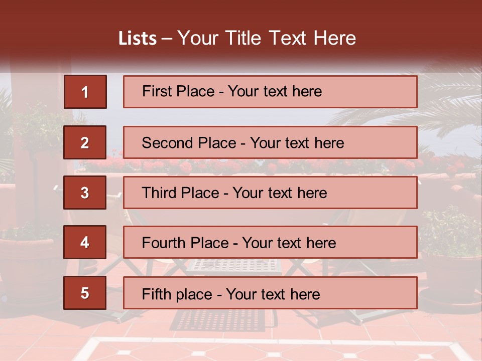Palm Chairs Stunning PowerPoint Template