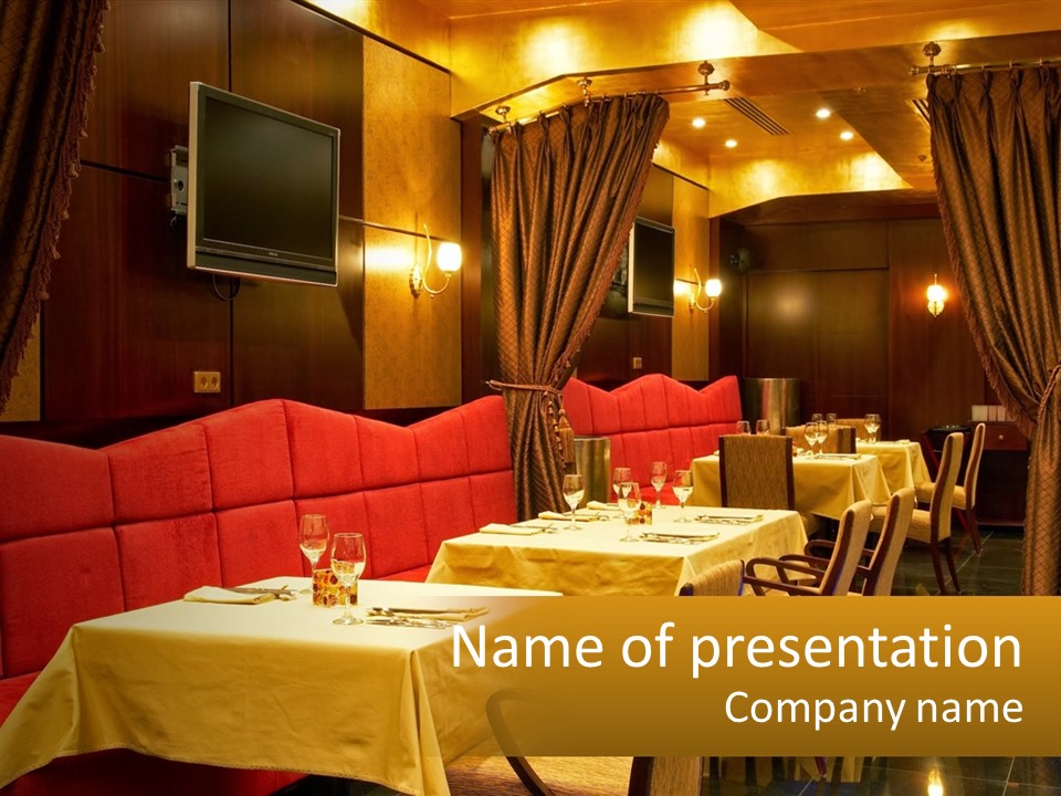 Meal Hall Curtain PowerPoint Template