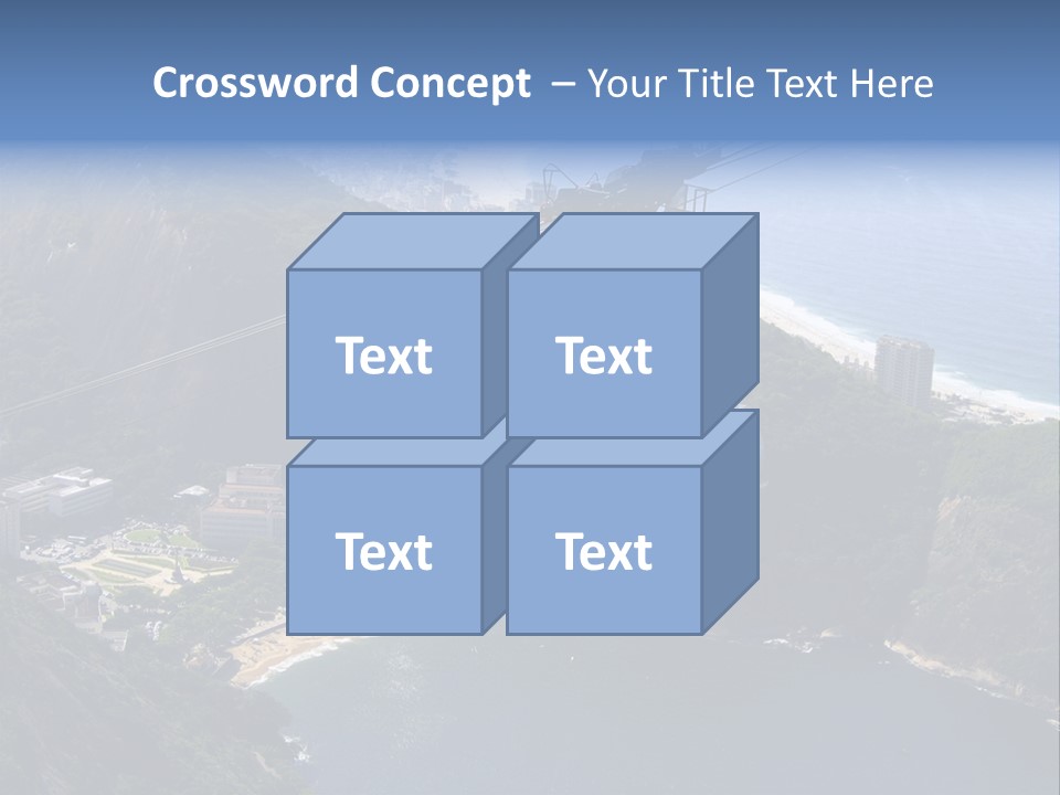 A Cable Car Going Up A Mountain With A City In The Background PowerPoint Template