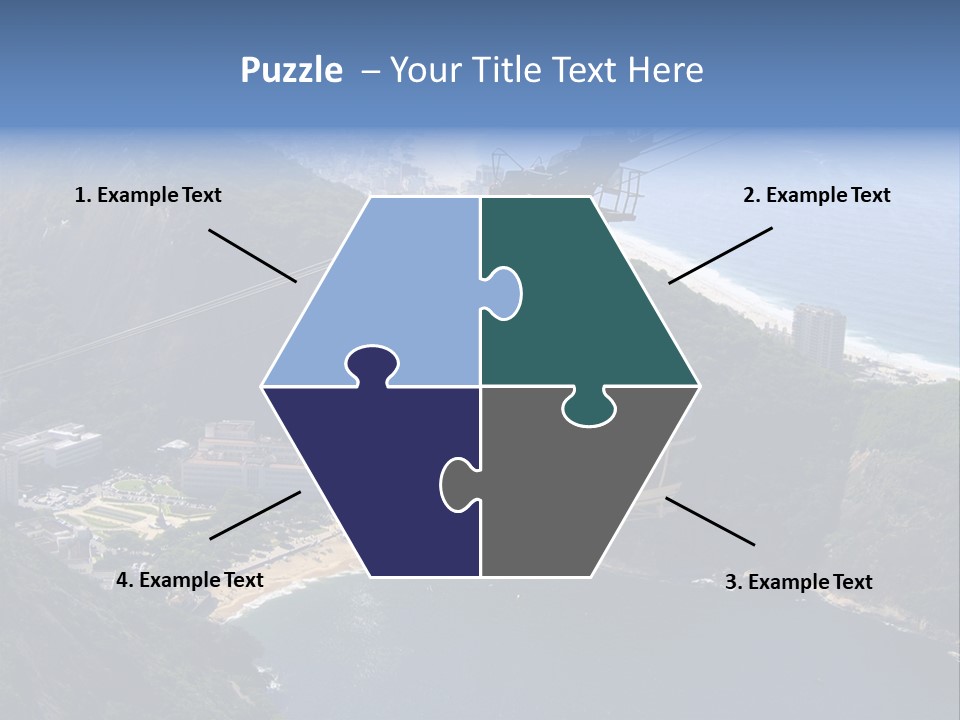 A Cable Car Going Up A Mountain With A City In The Background PowerPoint Template