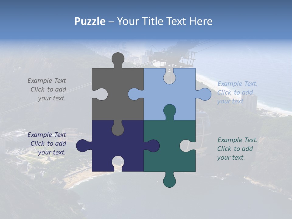 A Cable Car Going Up A Mountain With A City In The Background PowerPoint Template