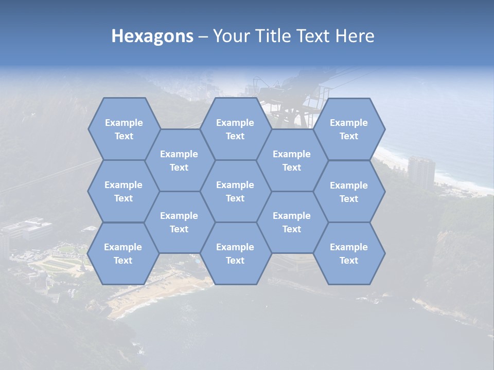 A Cable Car Going Up A Mountain With A City In The Background PowerPoint Template