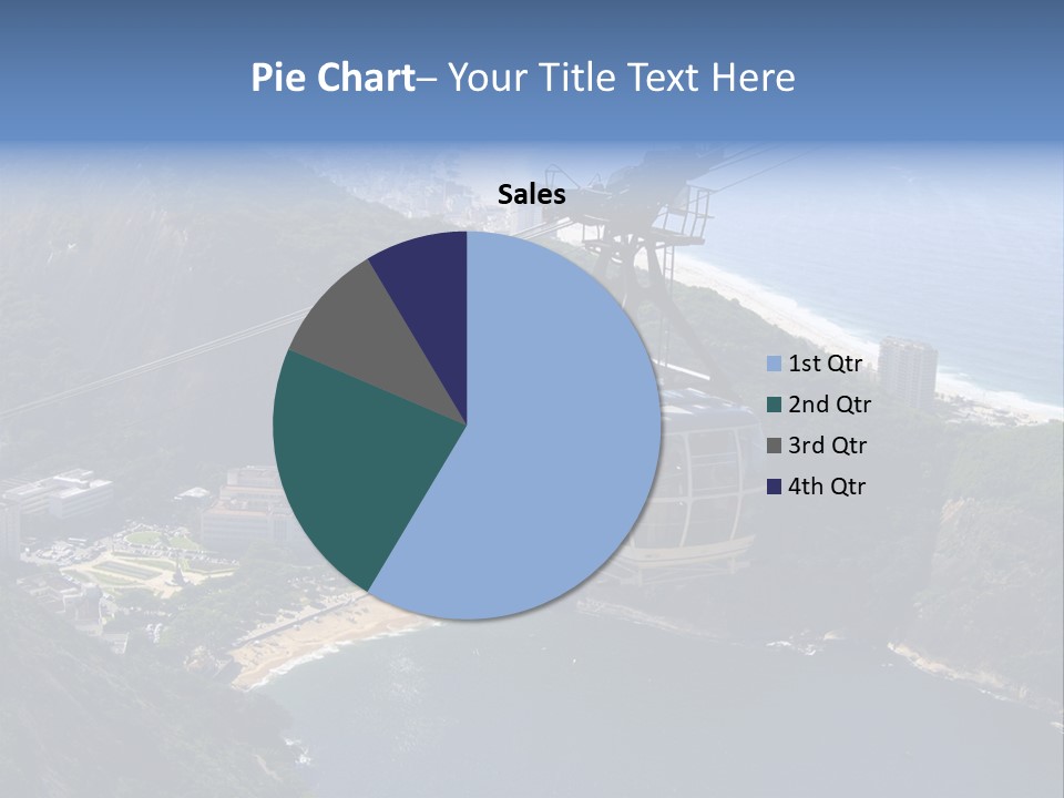 A Cable Car Going Up A Mountain With A City In The Background PowerPoint Template