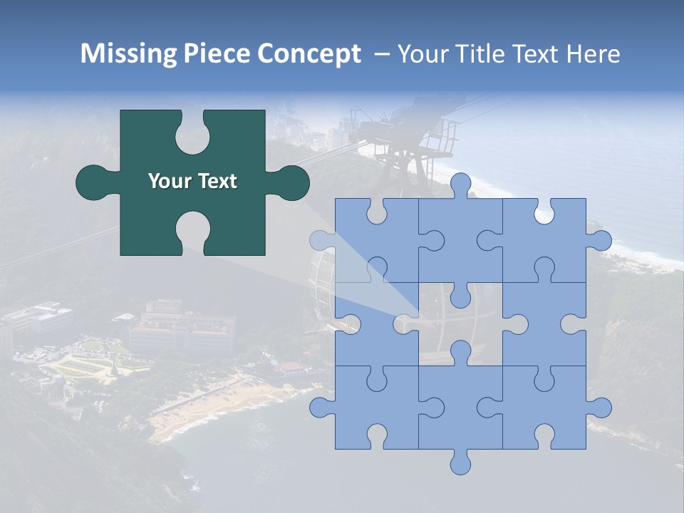 A Cable Car Going Up A Mountain With A City In The Background PowerPoint Template