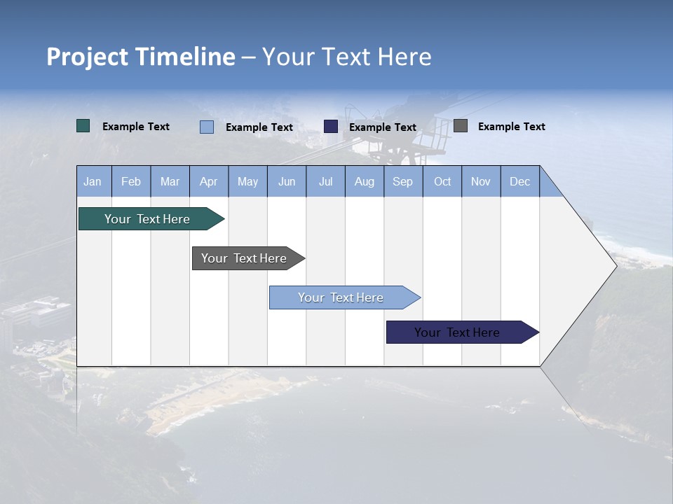 A Cable Car Going Up A Mountain With A City In The Background PowerPoint Template