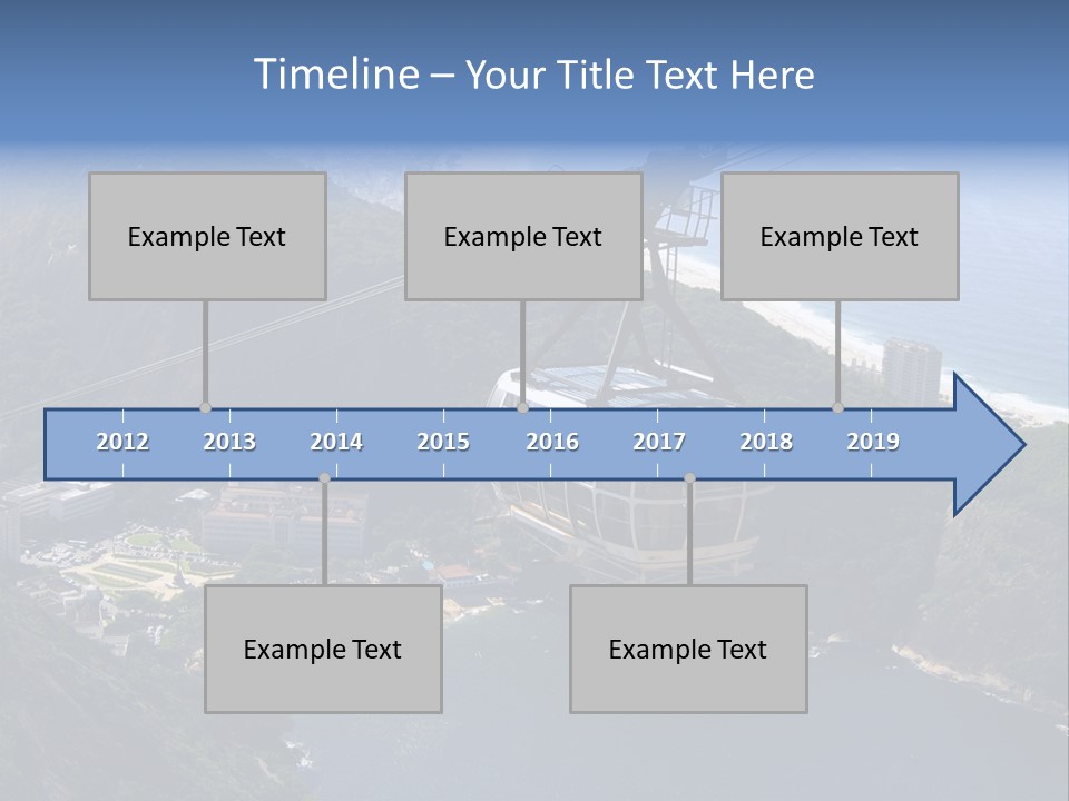 A Cable Car Going Up A Mountain With A City In The Background PowerPoint Template