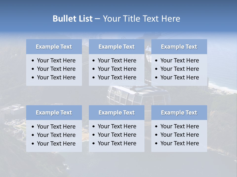 A Cable Car Going Up A Mountain With A City In The Background PowerPoint Template