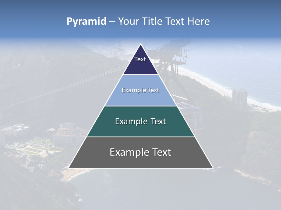 A Cable Car Going Up A Mountain With A City In The Background PowerPoint Template