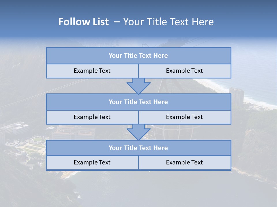 A Cable Car Going Up A Mountain With A City In The Background PowerPoint Template
