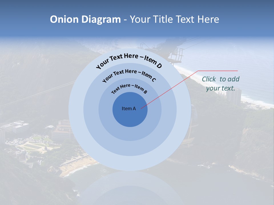 A Cable Car Going Up A Mountain With A City In The Background PowerPoint Template