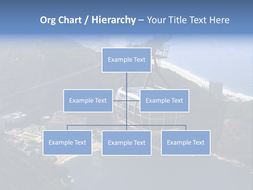A Cable Car Going Up A Mountain With A City In The Background PowerPoint Template