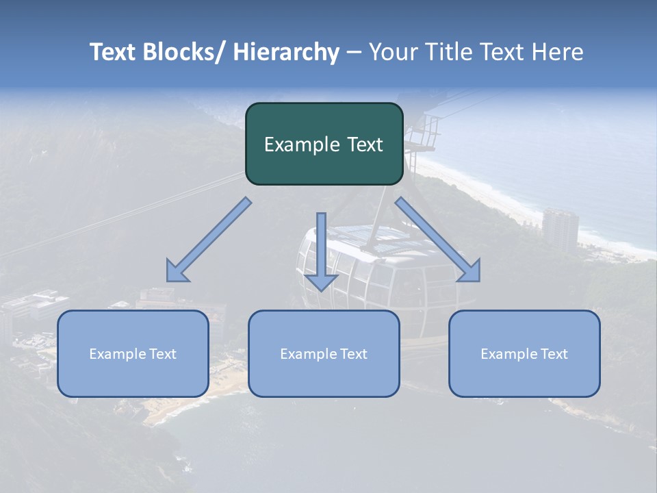A Cable Car Going Up A Mountain With A City In The Background PowerPoint Template