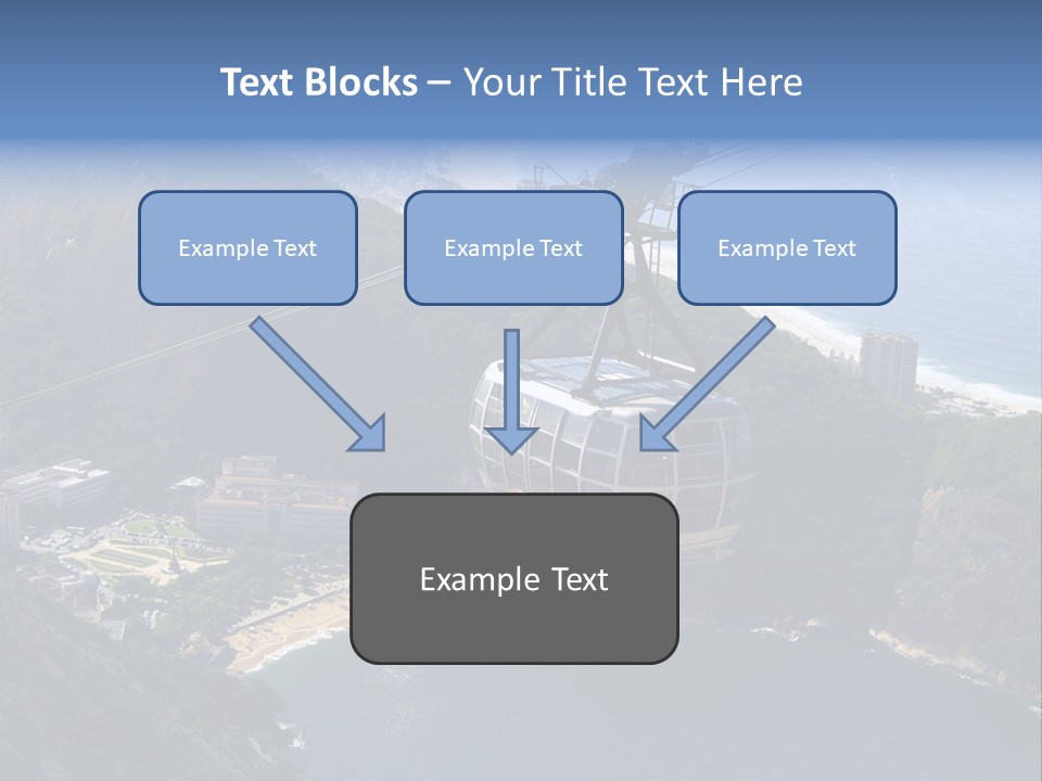 A Cable Car Going Up A Mountain With A City In The Background PowerPoint Template