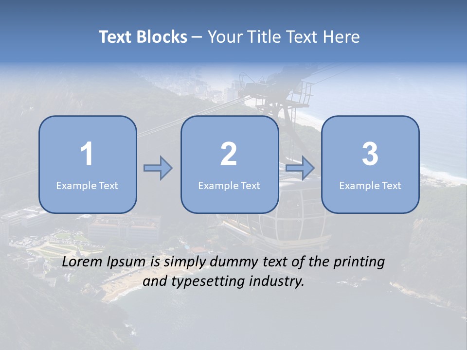 A Cable Car Going Up A Mountain With A City In The Background PowerPoint Template