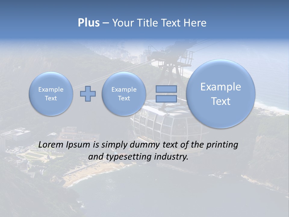 A Cable Car Going Up A Mountain With A City In The Background PowerPoint Template