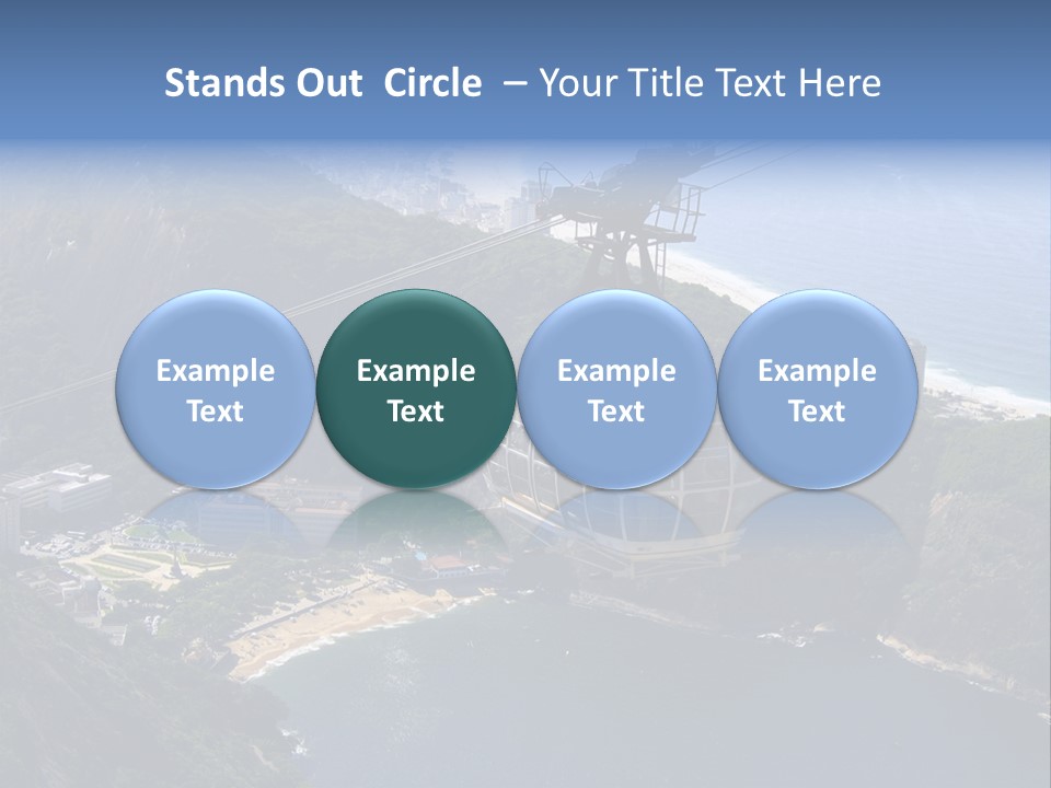 A Cable Car Going Up A Mountain With A City In The Background PowerPoint Template