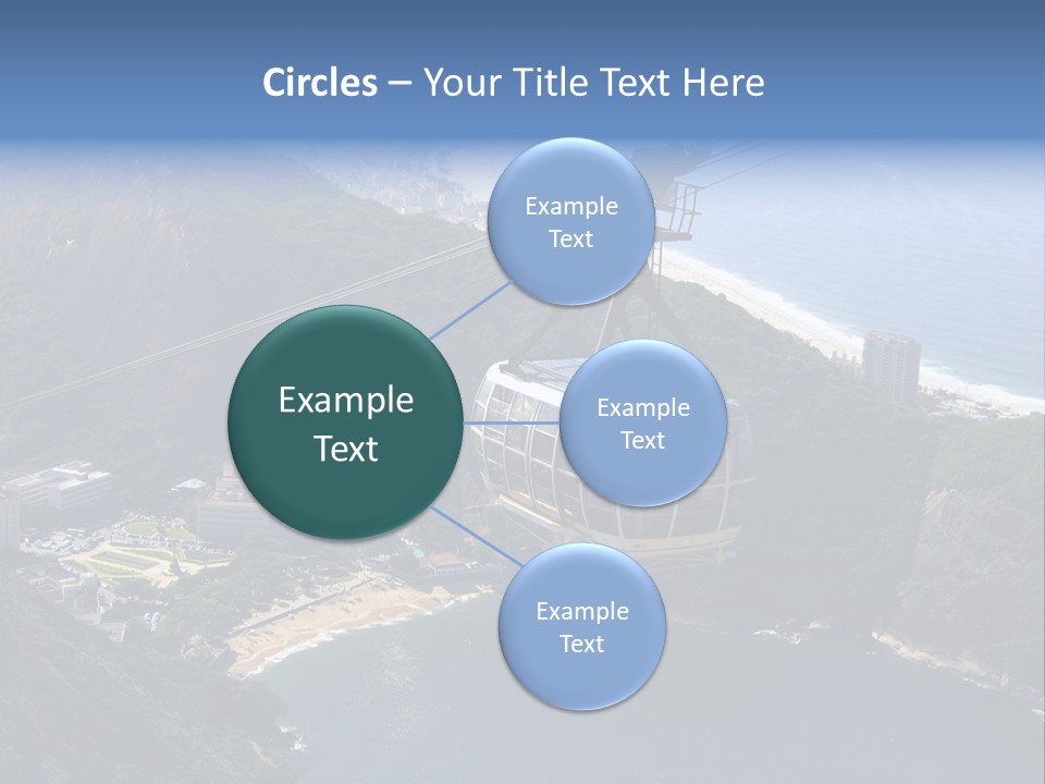 A Cable Car Going Up A Mountain With A City In The Background PowerPoint Template