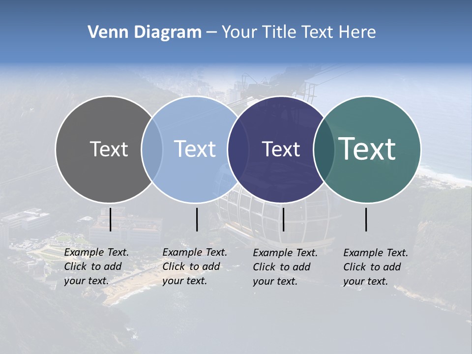 A Cable Car Going Up A Mountain With A City In The Background PowerPoint Template