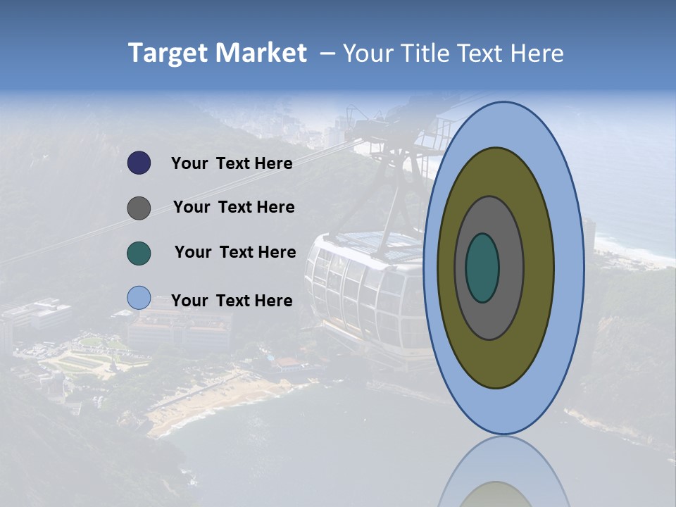 A Cable Car Going Up A Mountain With A City In The Background PowerPoint Template