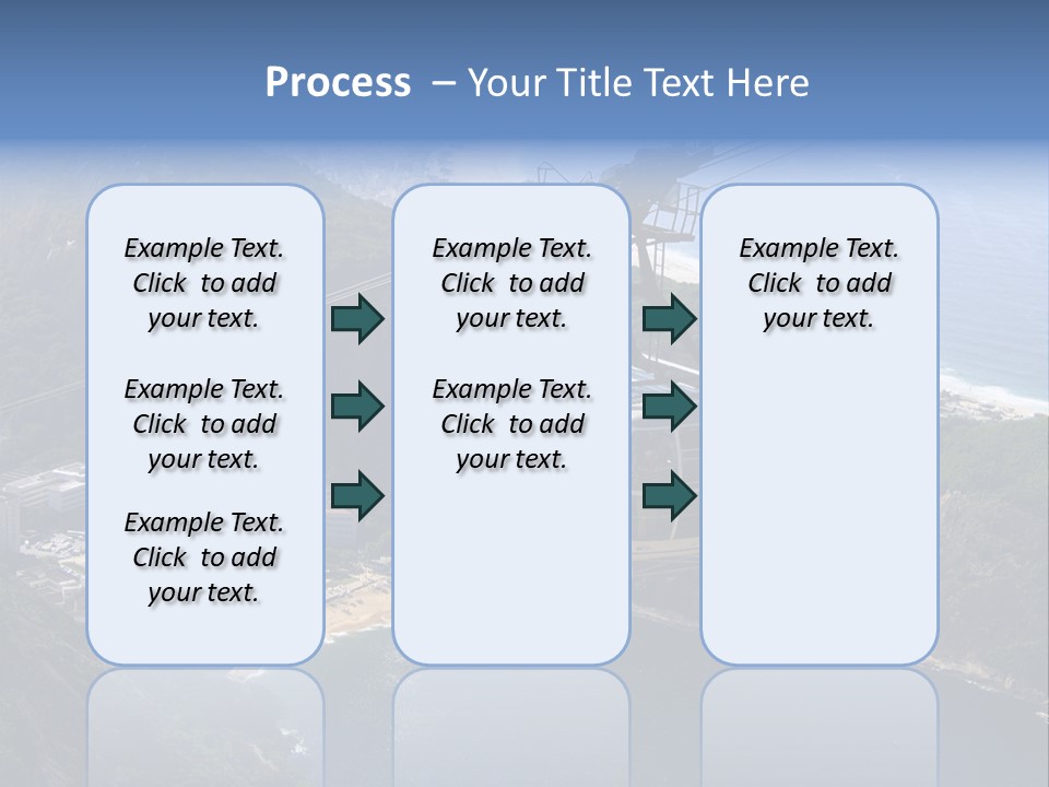A Cable Car Going Up A Mountain With A City In The Background PowerPoint Template