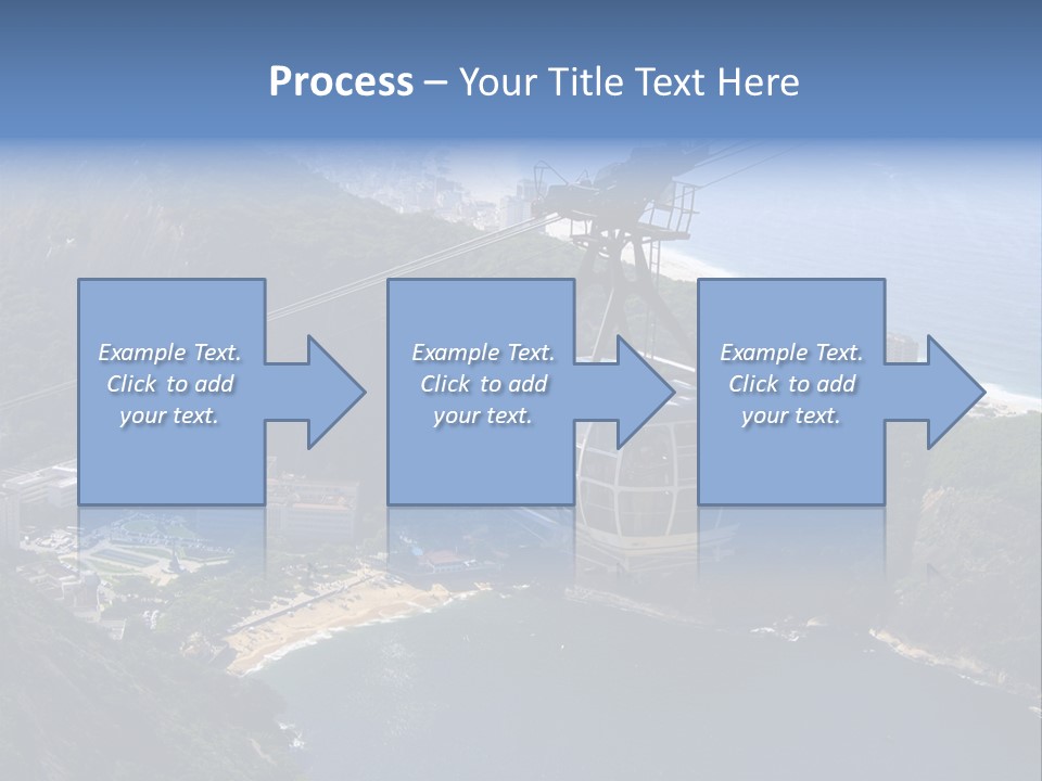 A Cable Car Going Up A Mountain With A City In The Background PowerPoint Template