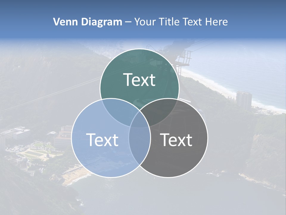 A Cable Car Going Up A Mountain With A City In The Background PowerPoint Template