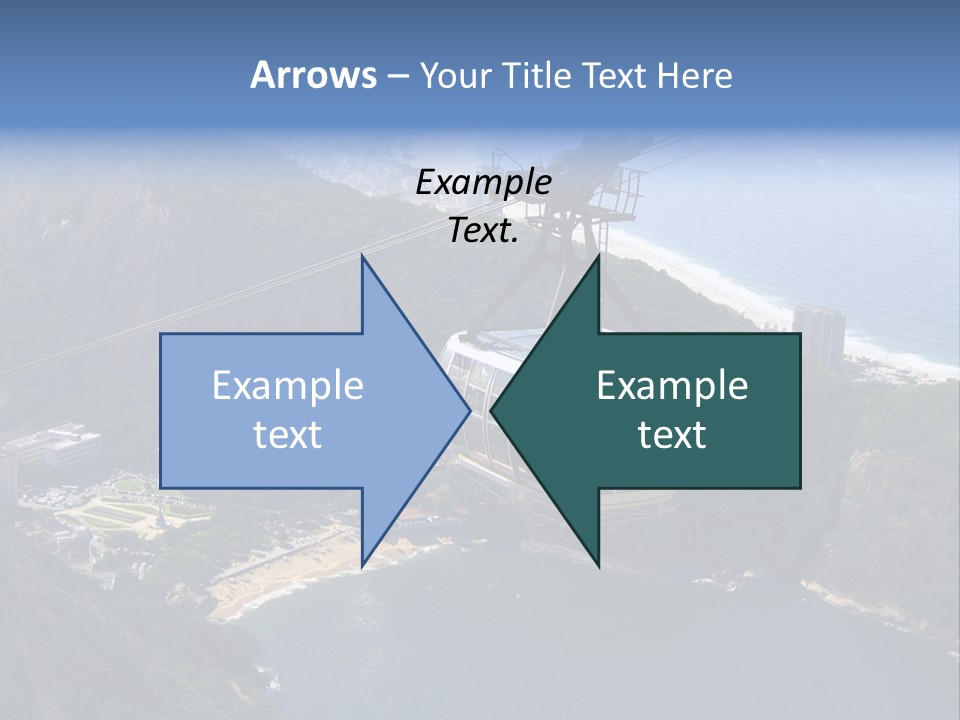 A Cable Car Going Up A Mountain With A City In The Background PowerPoint Template