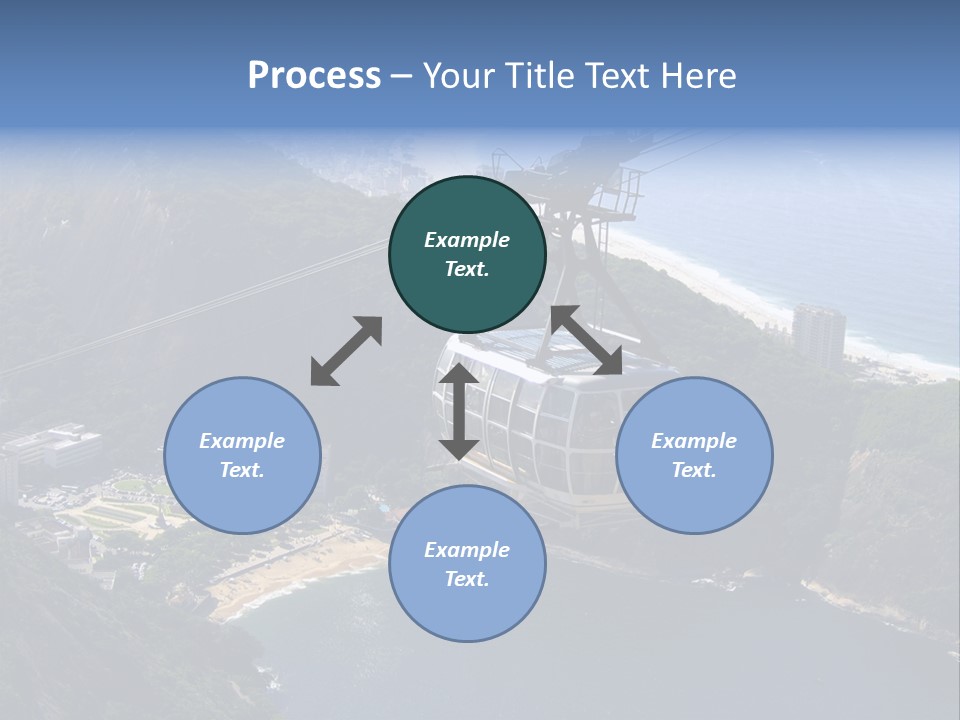 A Cable Car Going Up A Mountain With A City In The Background PowerPoint Template