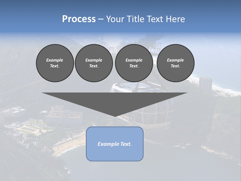 A Cable Car Going Up A Mountain With A City In The Background PowerPoint Template
