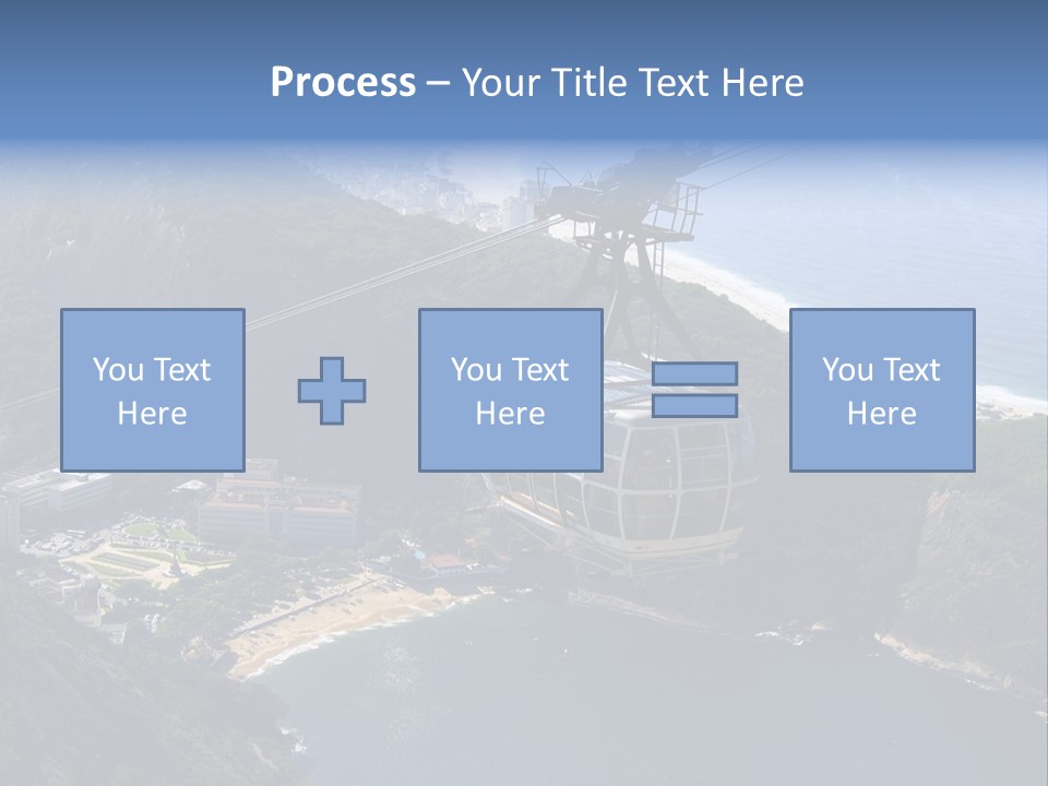 A Cable Car Going Up A Mountain With A City In The Background PowerPoint Template