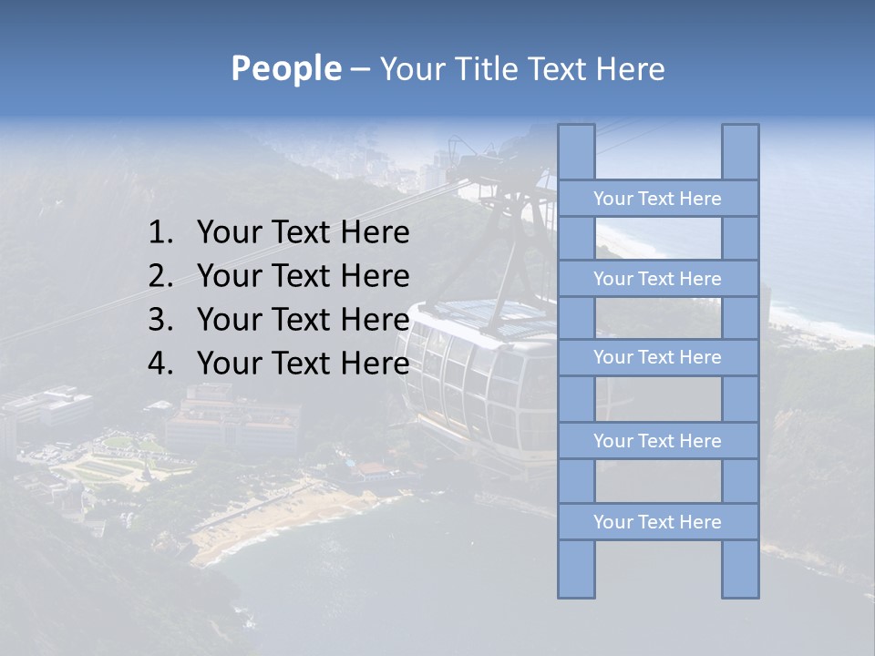 A Cable Car Going Up A Mountain With A City In The Background PowerPoint Template