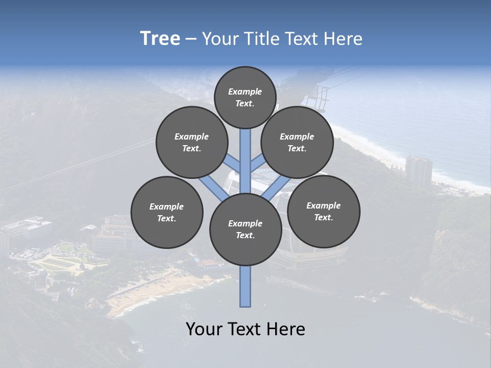 A Cable Car Going Up A Mountain With A City In The Background PowerPoint Template