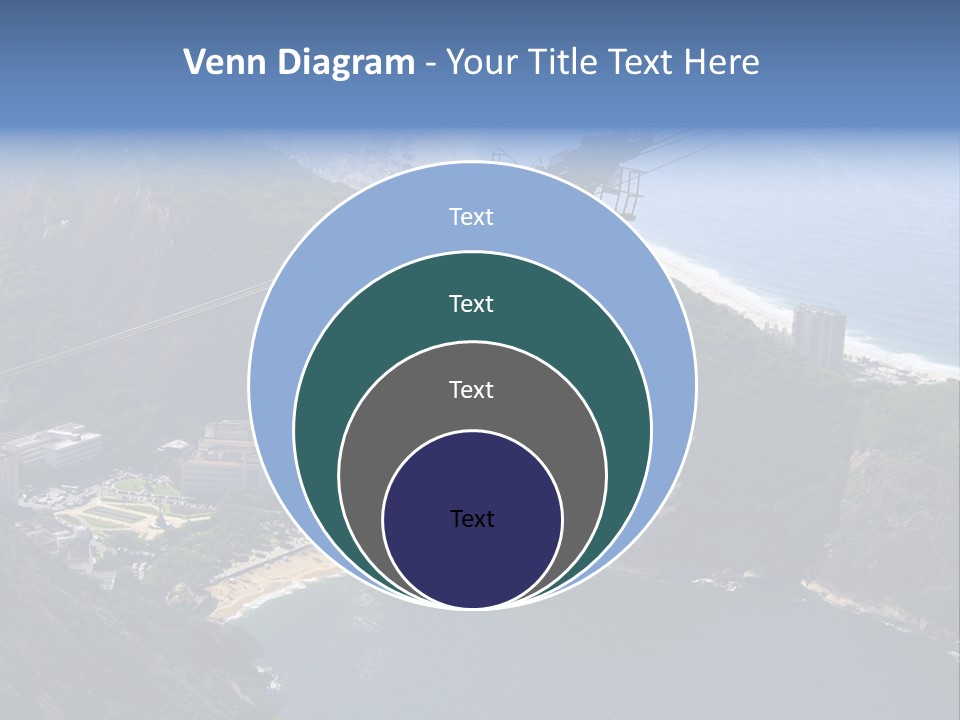 A Cable Car Going Up A Mountain With A City In The Background PowerPoint Template