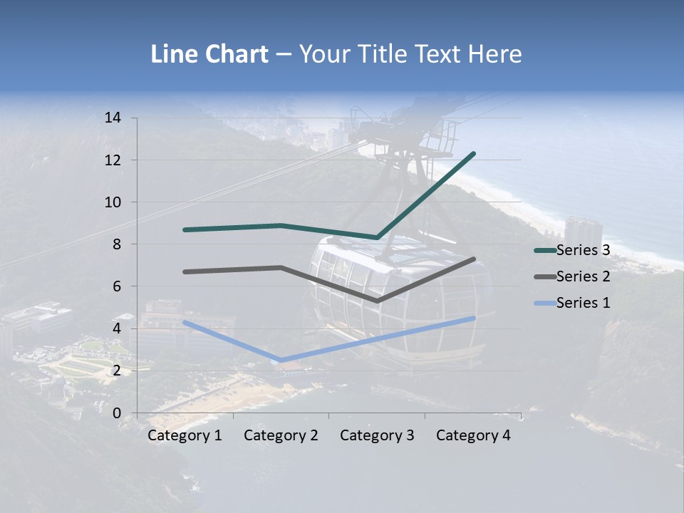 A Cable Car Going Up A Mountain With A City In The Background PowerPoint Template