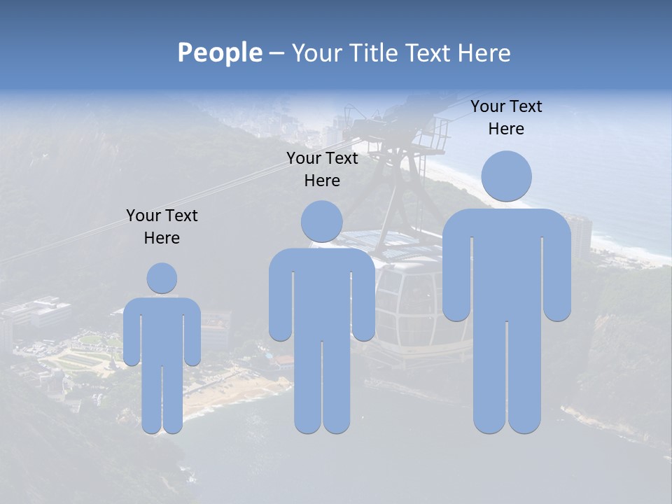 A Cable Car Going Up A Mountain With A City In The Background PowerPoint Template