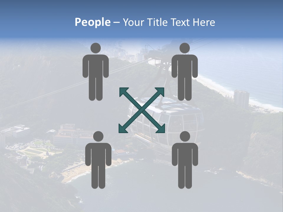 A Cable Car Going Up A Mountain With A City In The Background PowerPoint Template