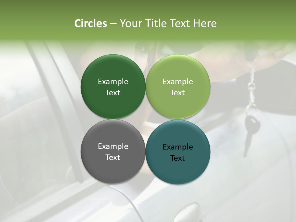 A Woman Holding A Car Key In Her Hand PowerPoint Template