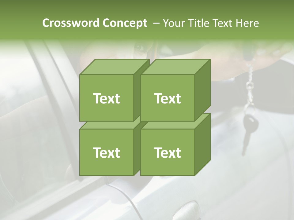 A Woman Holding A Car Key In Her Hand PowerPoint Template