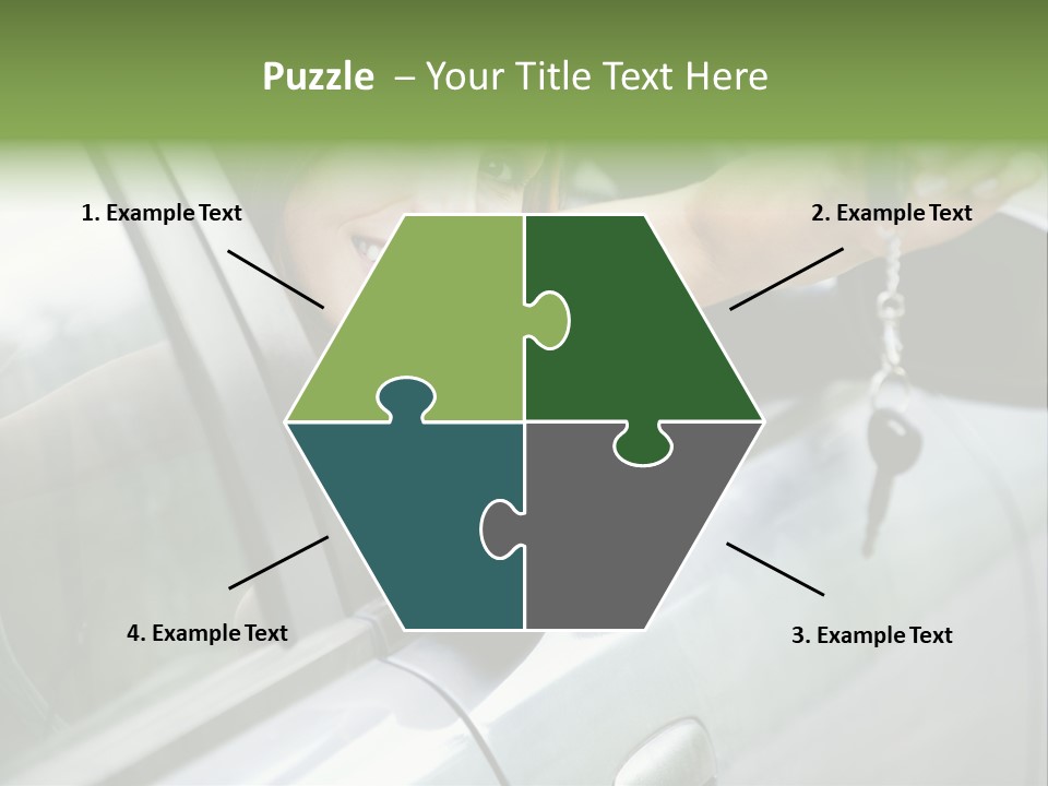 A Woman Holding A Car Key In Her Hand PowerPoint Template