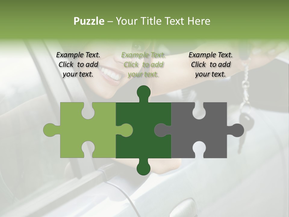 A Woman Holding A Car Key In Her Hand PowerPoint Template