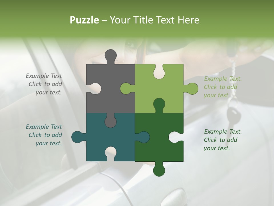 A Woman Holding A Car Key In Her Hand PowerPoint Template