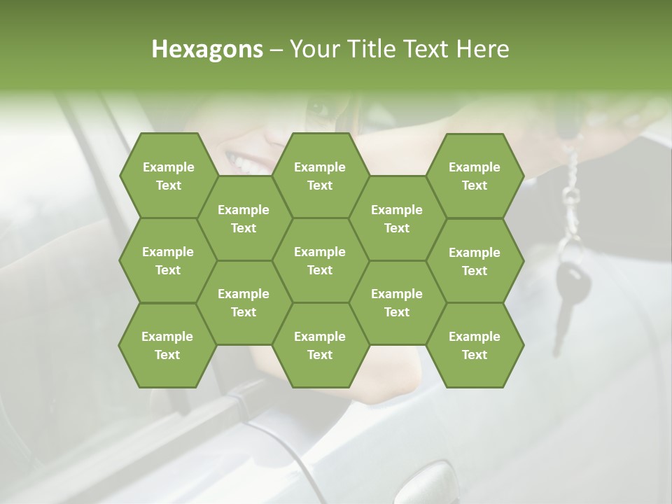 A Woman Holding A Car Key In Her Hand PowerPoint Template