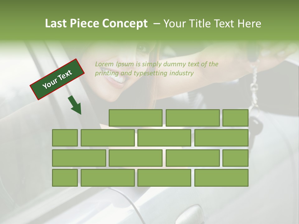A Woman Holding A Car Key In Her Hand PowerPoint Template