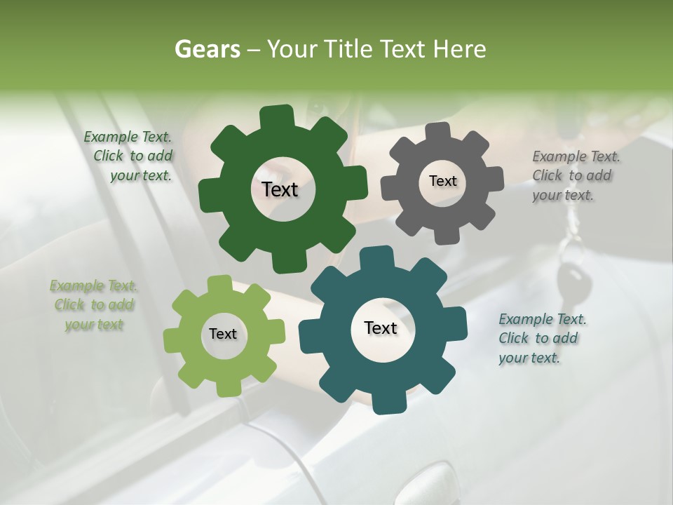 A Woman Holding A Car Key In Her Hand PowerPoint Template