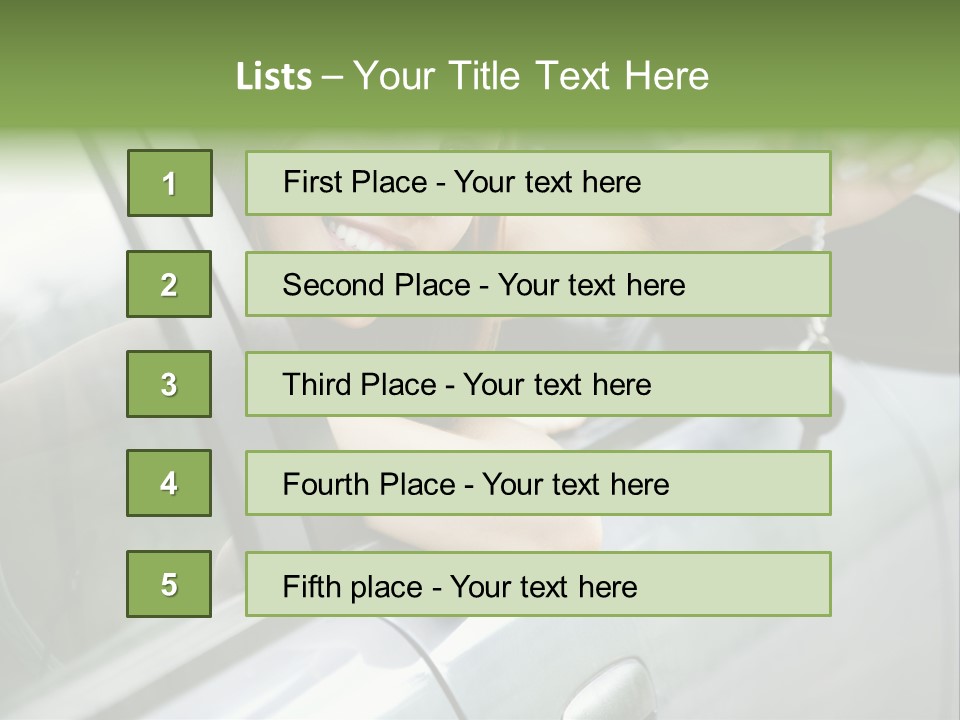 A Woman Holding A Car Key In Her Hand PowerPoint Template