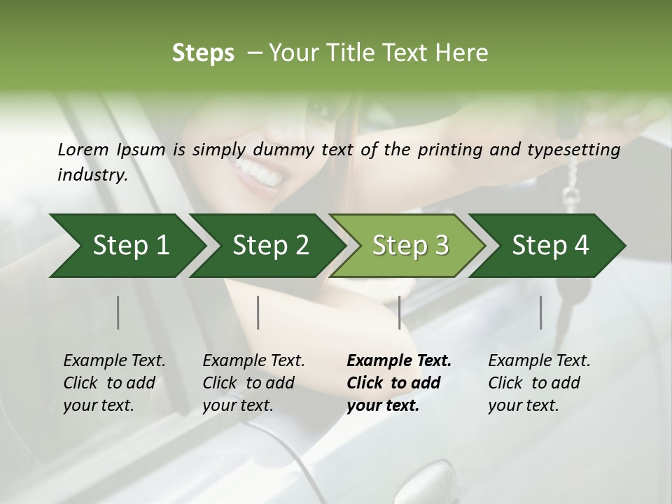 A Woman Holding A Car Key In Her Hand PowerPoint Template