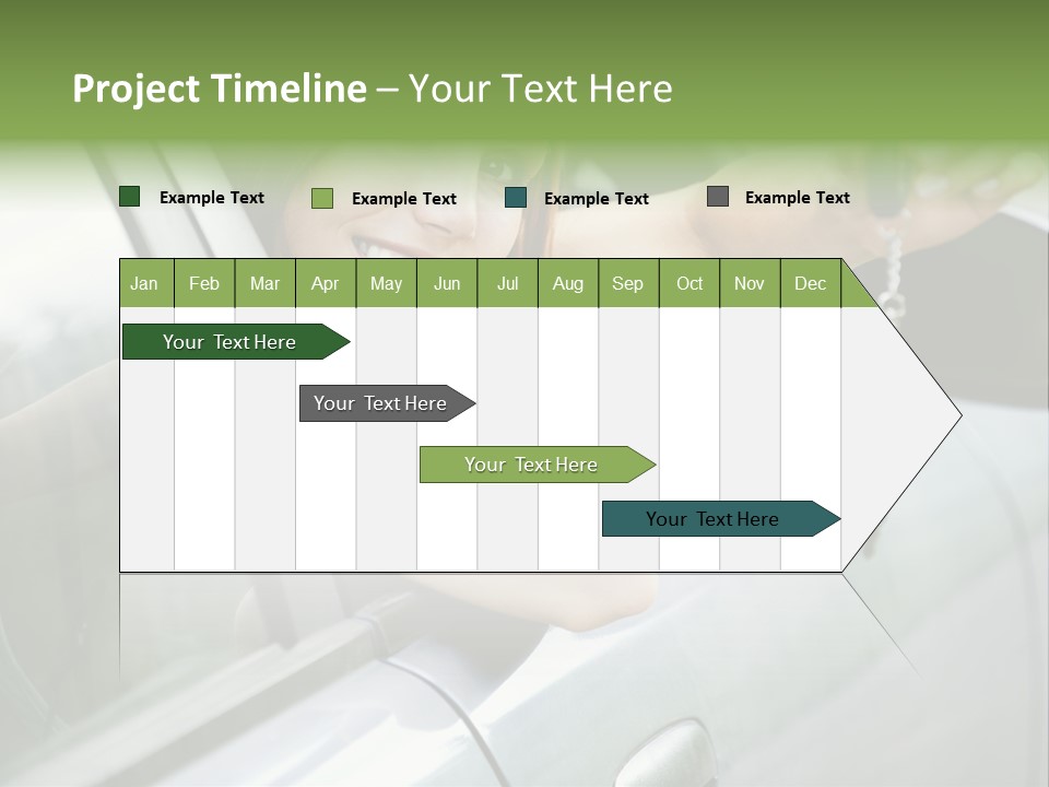 A Woman Holding A Car Key In Her Hand PowerPoint Template